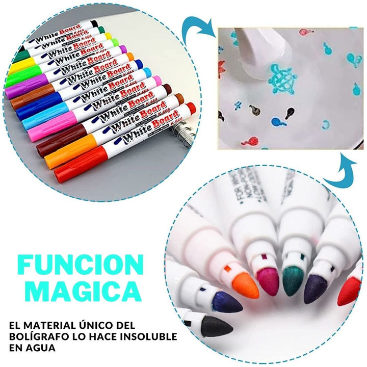 PLUMONES MÁGICOS DE AGUA (Pack X 12 Unds + Cuchara GRATIS)