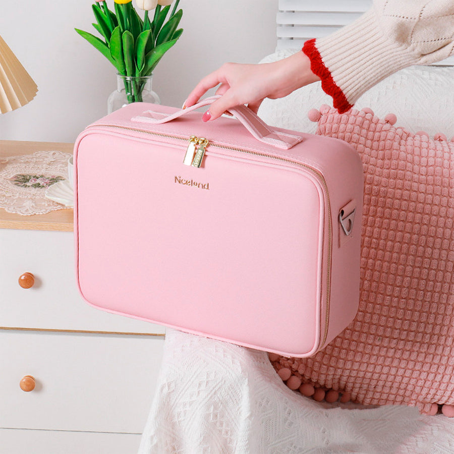 Neceser de Maquillaje Portátil con Espejo LED