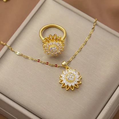 🌻CADENA GIRASOL GIRATORIO🌻 + CAJITA DE REGALO | ENVÍO GRATIS