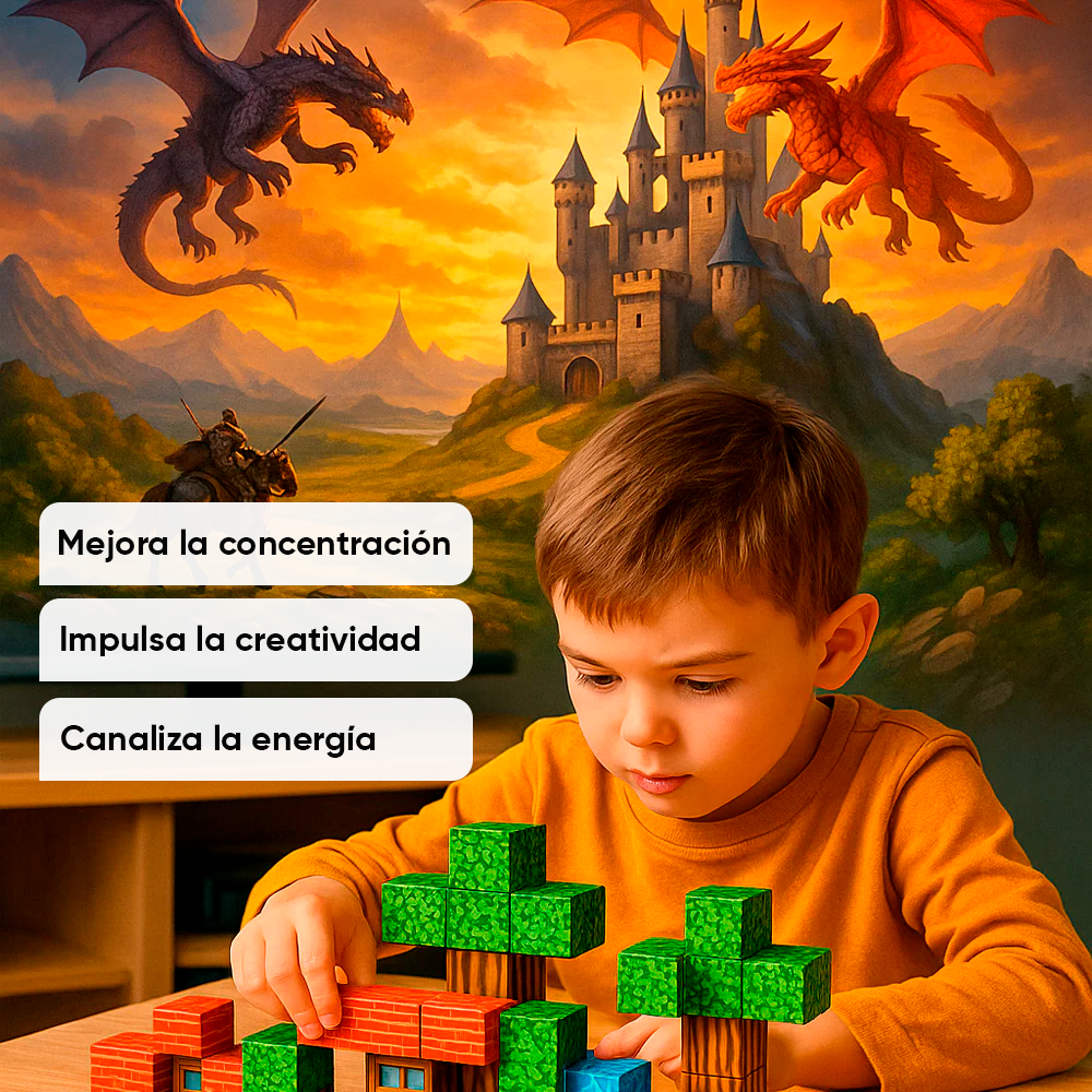 Bloque Mundo Magnético Minecraft de 100 piezas + ENVÍO GRATIS