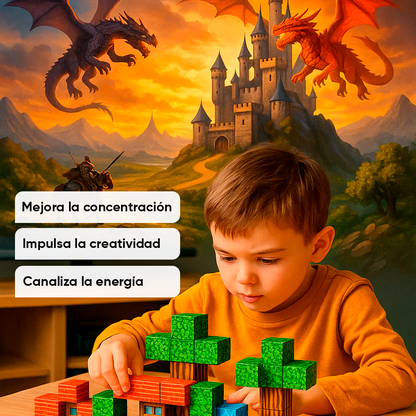 Bloque Mundo Magnético Minecraft de 100 piezas + ENVÍO GRATIS